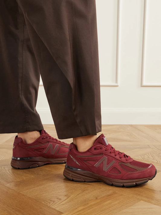 New Balance 990v4 Suede-trimmed Mesh Sneakers