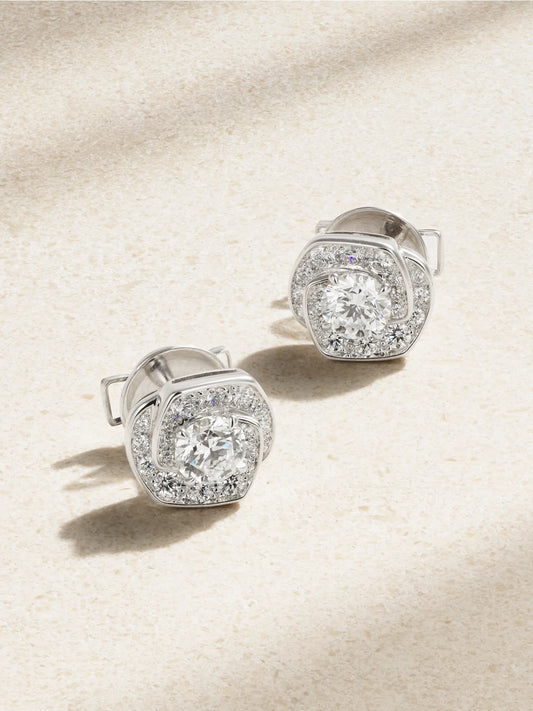 Frozen Kiss 18-karat White Gold Diamond Earrings