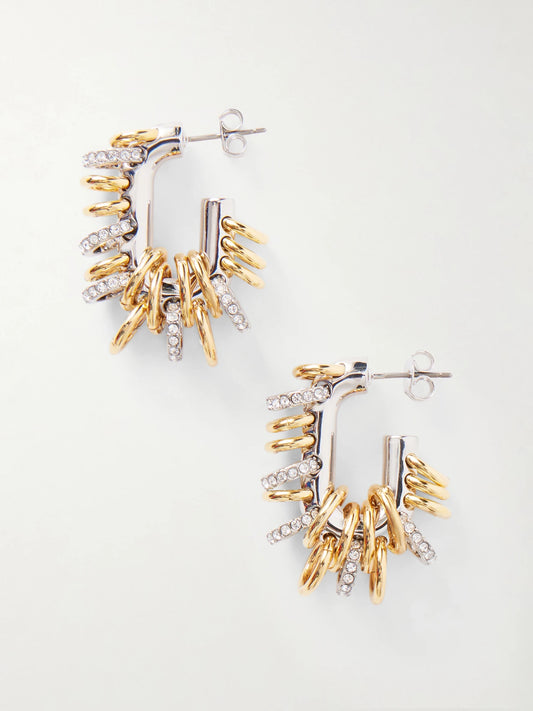 Punk Xl Two-tone Silver And Gold Earrings