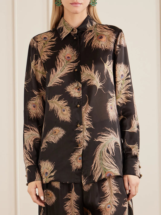 Zimmermann Valiant Printed Silk-satin Shirt
