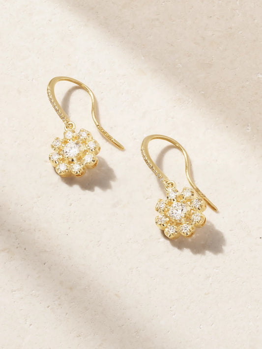 Illusion Small 18-karat Gold Diamond Earrings