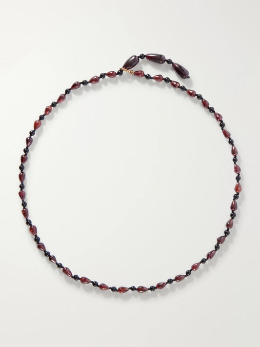 Loren Stewart Sable 14-karat Gold Garnet And Agate Necklace