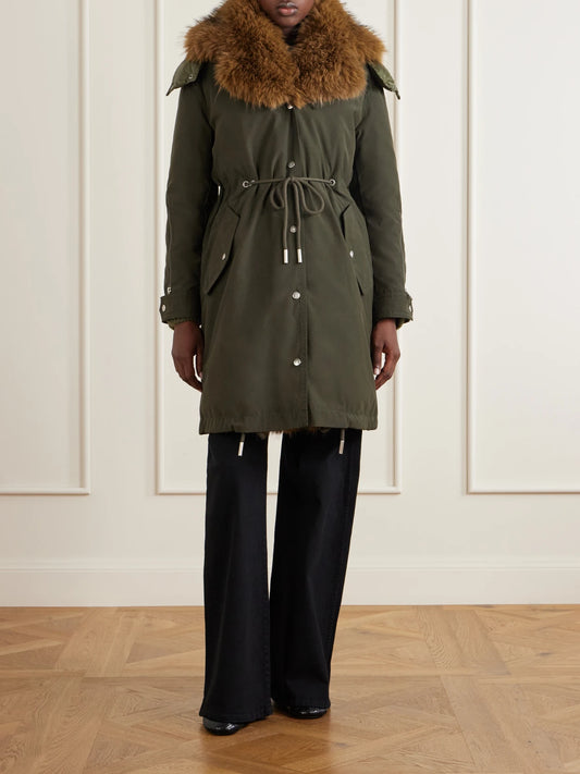 Moncler Halicte Hooded Plush-trimmed Shell Down Parka