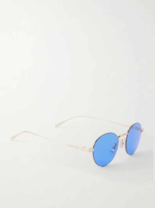 CELINE Eyewear Round-frame Gold-tone Sunglasses