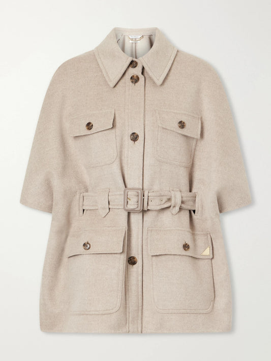 Belted Cashmere Cape