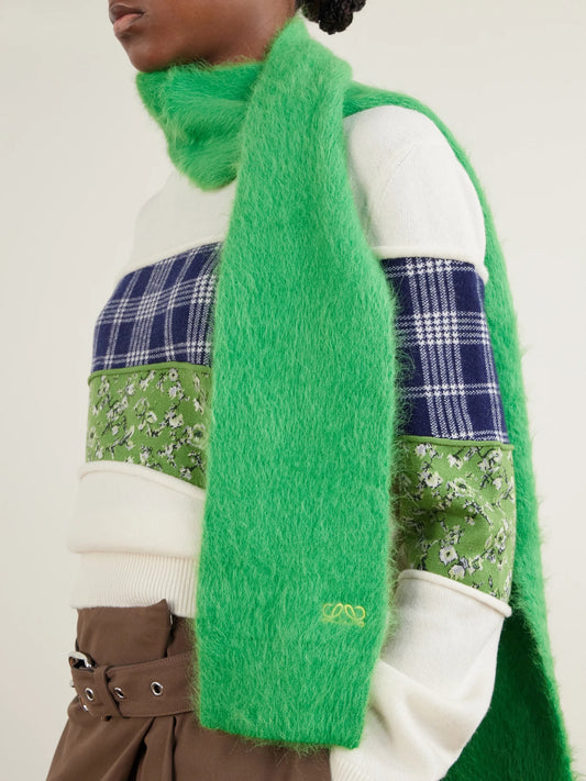 LOEWE Logo-embroidered Brushed Alpaca-blend Scarf
