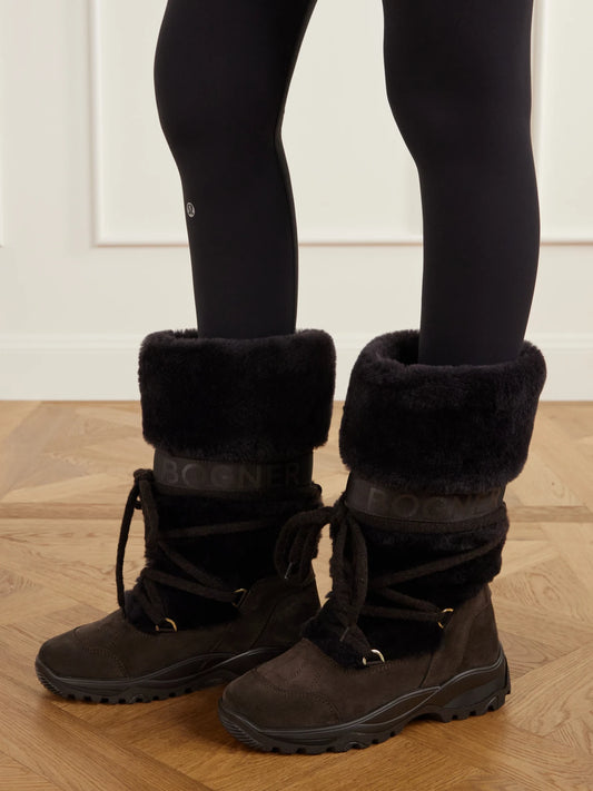 BOGNER Alta Badia 8 Shearling-trimmed Suede Ankle Boots