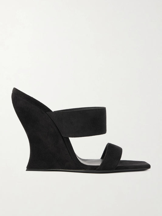 Wave 110 Suede Wedge Mules