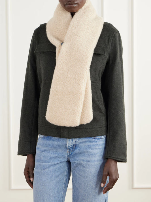 God's True Scarf-detailed Cashmere And Wool-blend Flannel Bomber Jacket