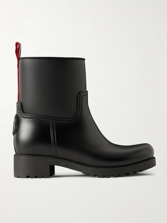 Ginette Grosgrain-trimmed Rubber Rain Boots