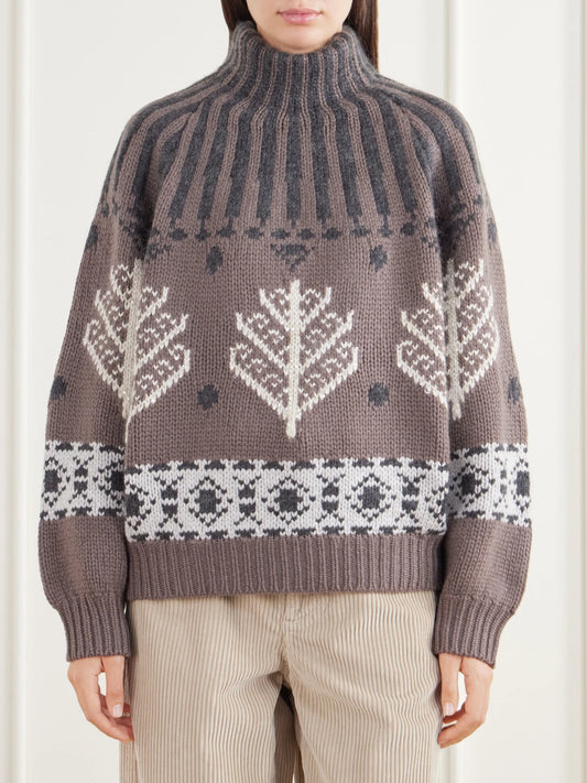 Brunello Cucinelli Fair Isle Intarsia-knit Cashmere Sweater