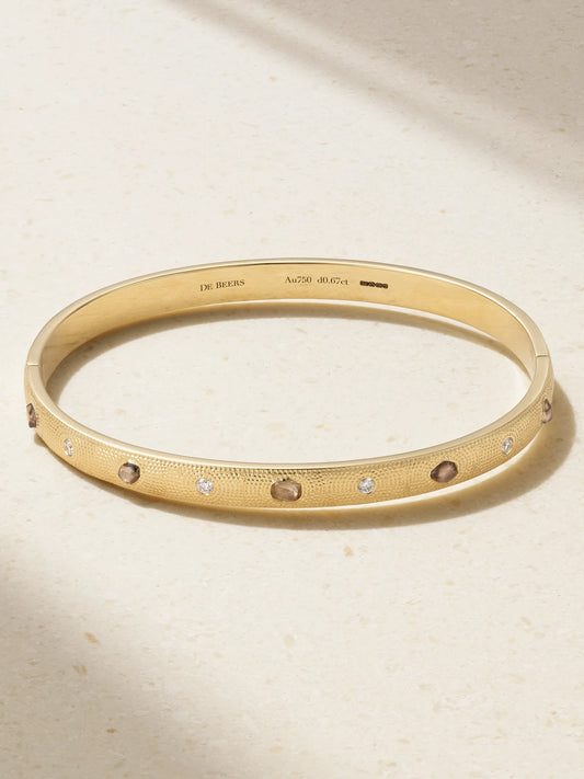 Talisman 18-karat Gold Diamond Bangle