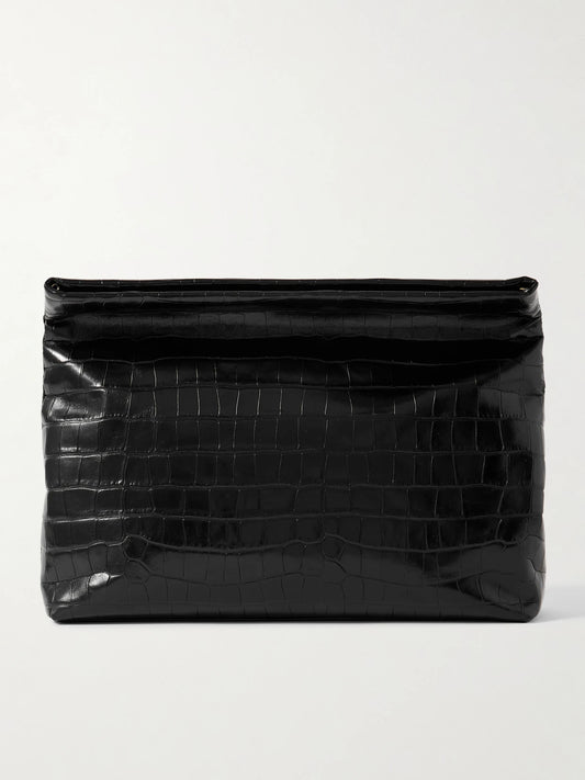Jerry Croc-effect Leather Clutch