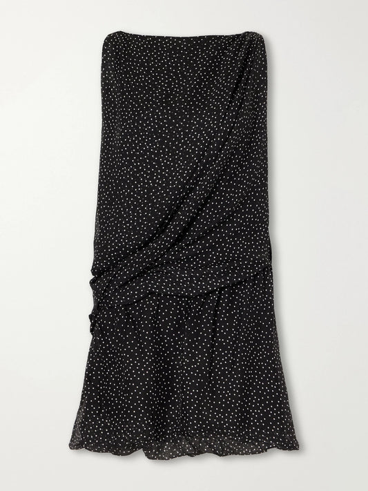 SIR. Arisa Polka-dots Draped Silk-chiffon Mini Dress