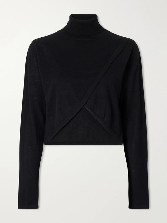 Le Kasha Arrone Cropped Cut-out Cashmere Turtleneck Sweater