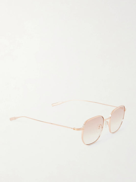 Barton Perreira Revere Square-frame Gold-tone Titanium Sunglasses