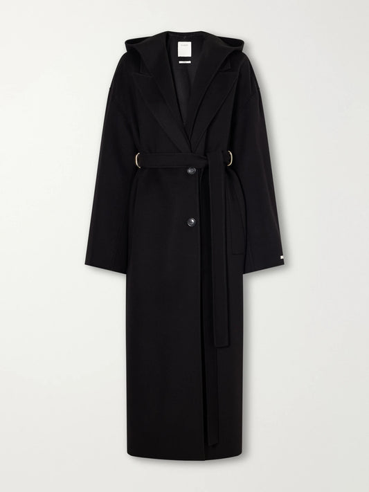 Sportmax Olmo Hooded Belted Wool-felt Coat
