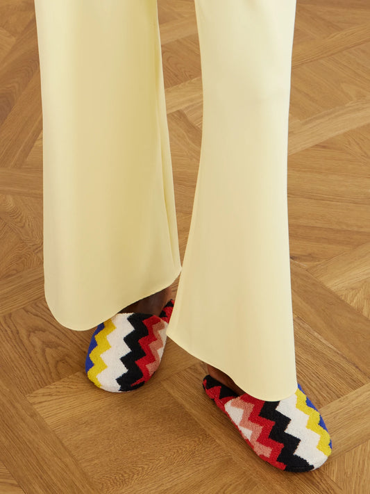 Striped Cotton-terry Slippers