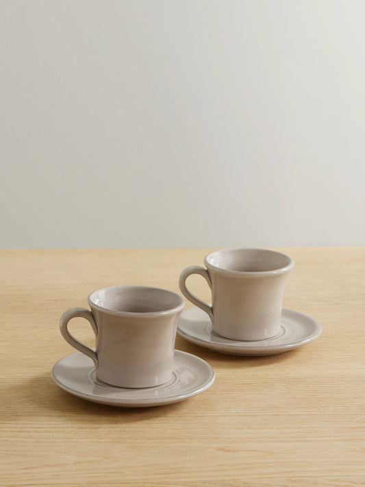Set Of Two Ceramic Cups And Saucers