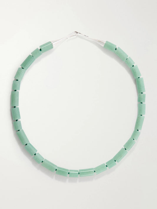 The Sadie Sterling Silver Aventurine Beaded Necklace