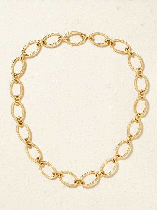 Oval Link Chain 18-karat Gold Necklace