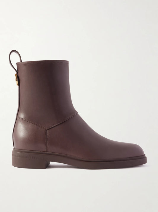 Loro Piana Kilda Paneled Leather Ankle Boots