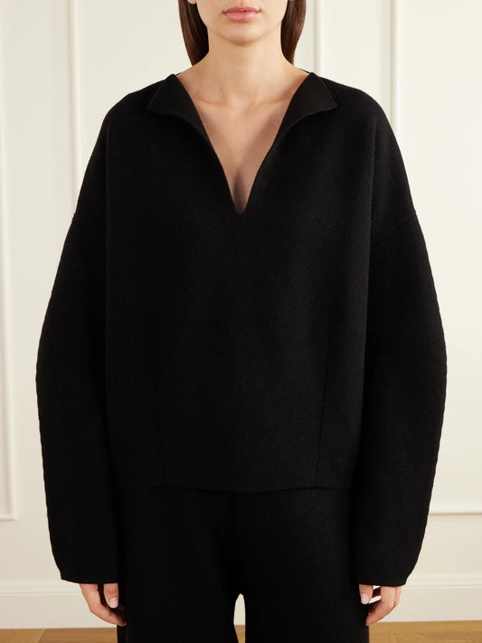 Lauren Manoogian Double-knit Merino Wool, Alpaca And Pima Cotton-blend Sweater