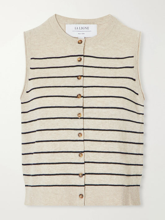 La Ligne Lee Striped Knitted Vest