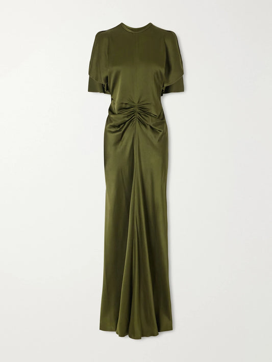 Victoria Beckham Isabella Gathered Crepe-satin Gown