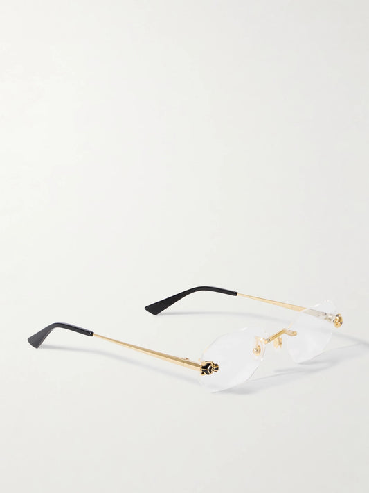 Panthère Classic Rimless Gold-tone Optical Glasses