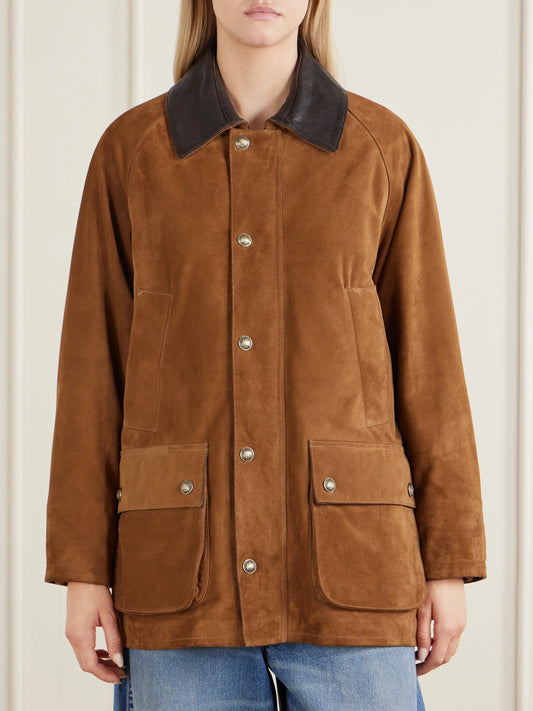 Nili Lotan Kedem Leather-trimmed Suede Jacket