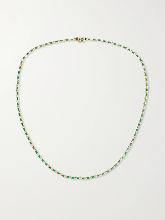 18-karat Gold Emerald Tennis Necklace