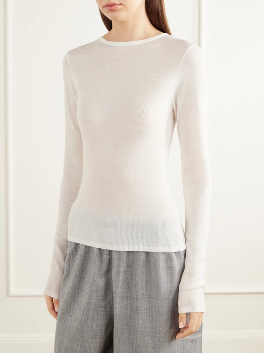 ST. AGNI Ribbed Merino Wool Knitted Top