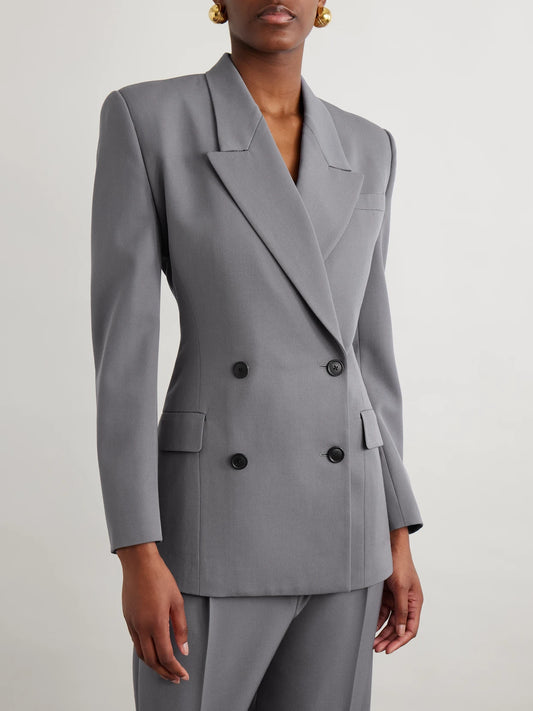 Alaïa Double-breasted Wool-gabardine Blazer