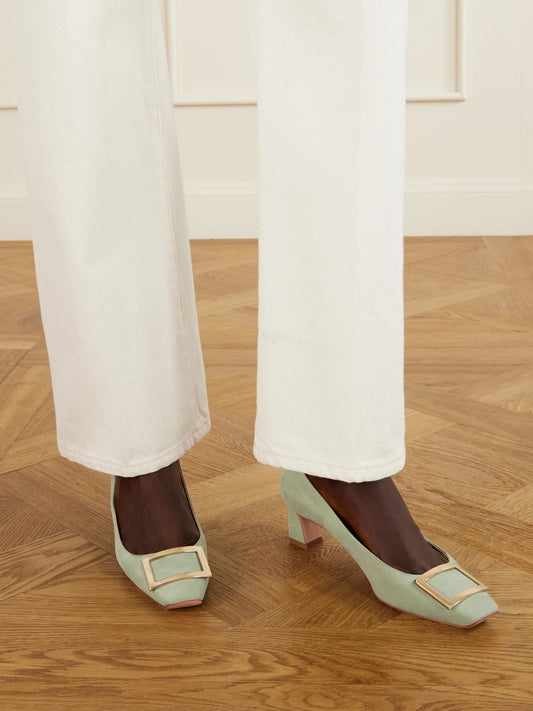 Belle Vivier Trompette 45 Suede Pumps