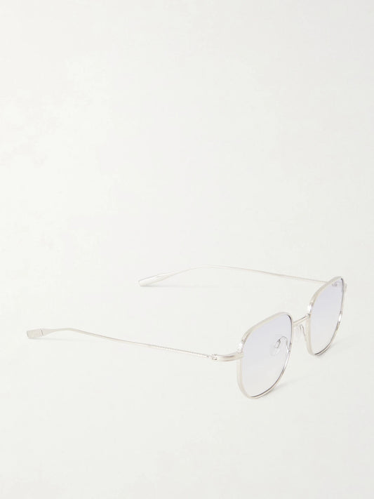 Barton Perreira Revere Square-frame Platinum-tone Titanium Sunglasses