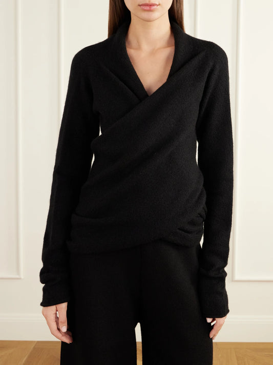 Lauren Manoogian Soft Mobius Alpaca And Cashmere-blend Wrap Cardigan