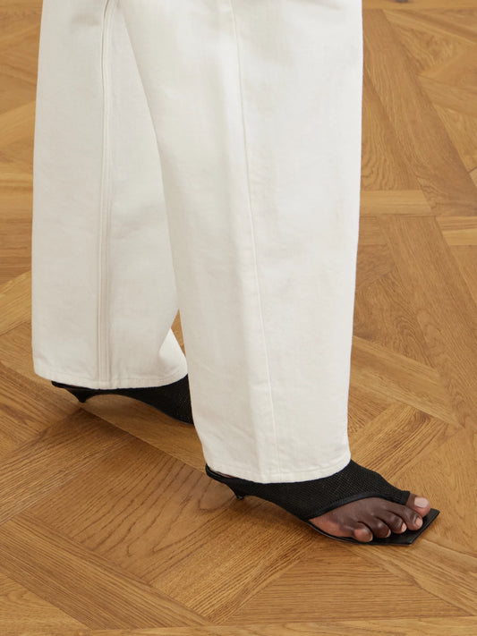 Leather-trimmed 35 Mesh Sandals