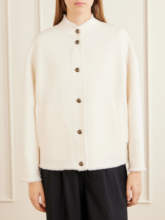 Max Mara Palmizi Fringed Wool-bouclé Jacket
