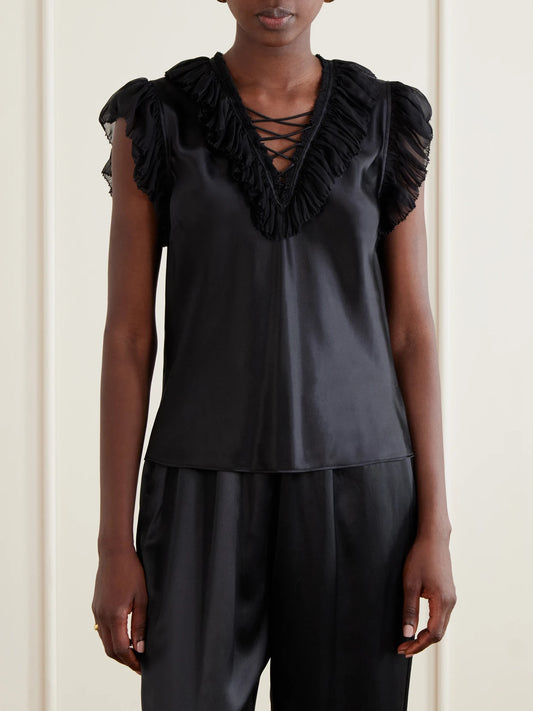Ilyana Ruffled Silk Blouse