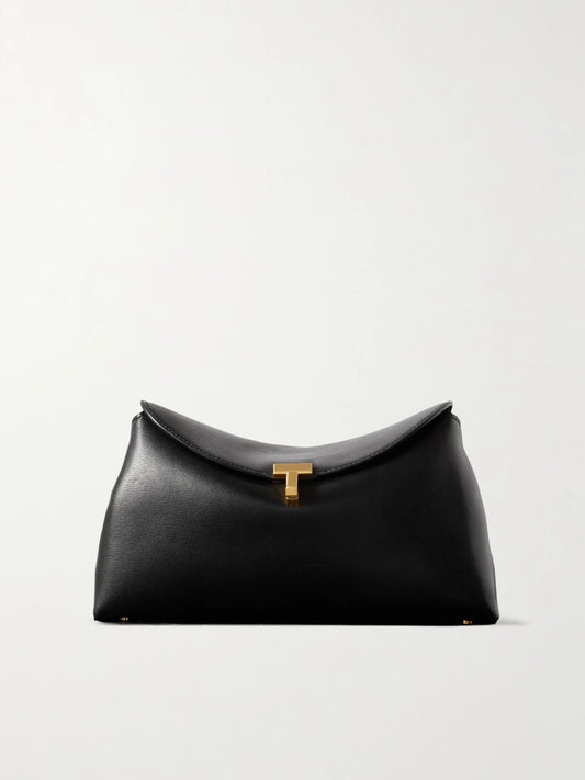 T-lock Leather Clutch