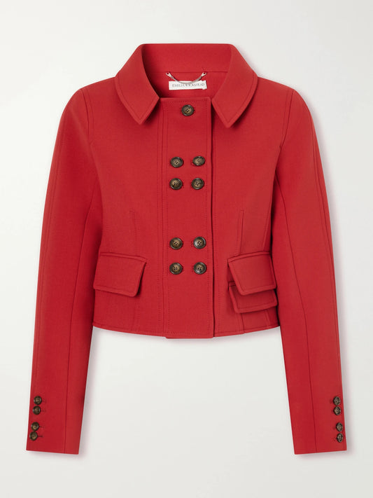 Emilia Wickstead Aelin Cropped Darted Birdseye Jacket