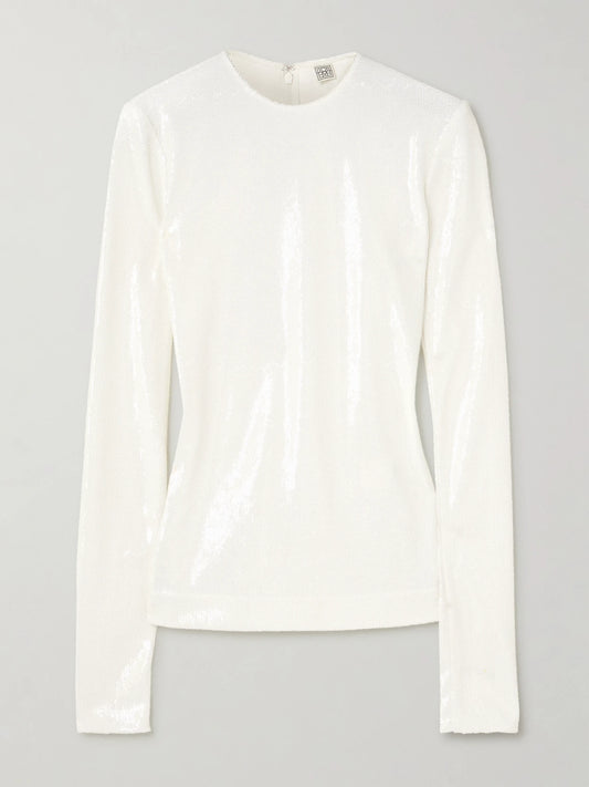 TOTEME Sequined Mesh Top