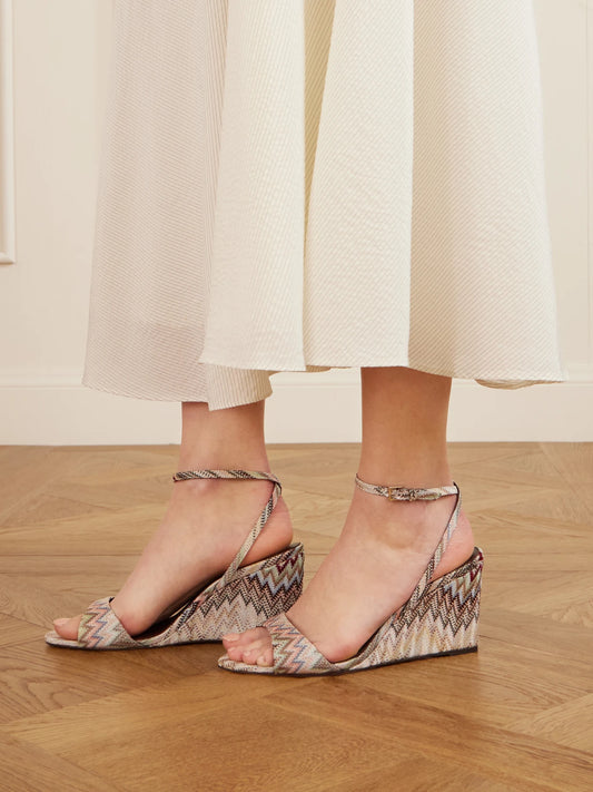Julie Striped Woven Sandals