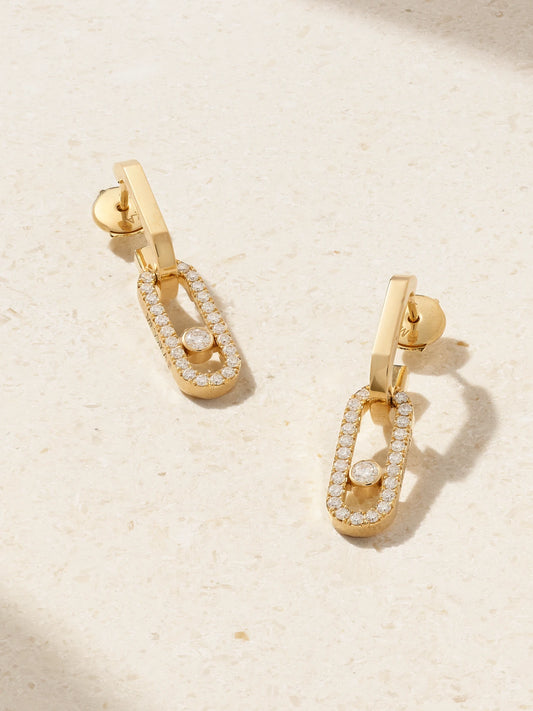 Move Link 18-karat Gold Diamond Earrings
