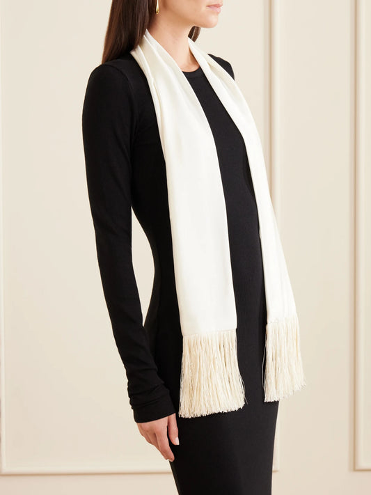 Le Sundial The Opera Fringed Silk Scarf
