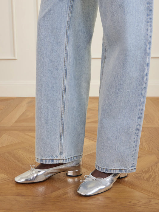 Onda Bow-detailed Crinkled Metallic Leather Pumps