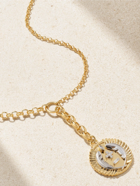 Vivacity 18-karat Yellow And White Gold Diamond Necklace