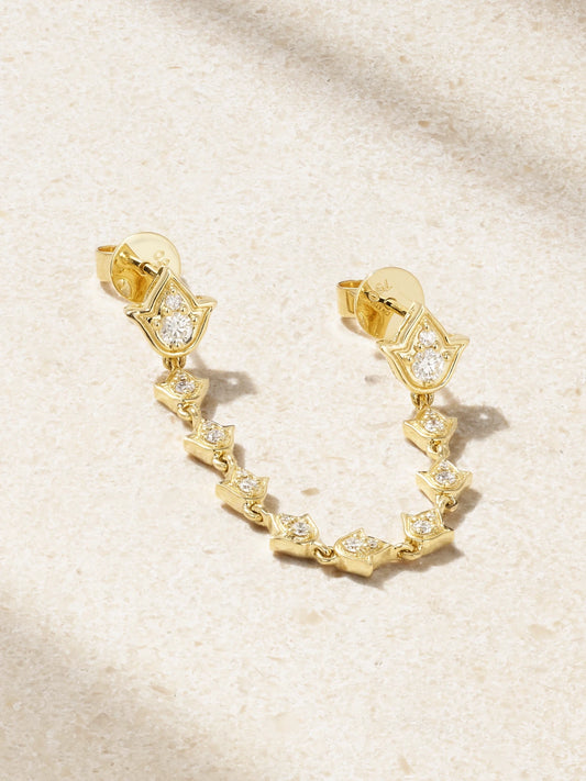 Tulip 18-karat Gold Diamond Single Earring