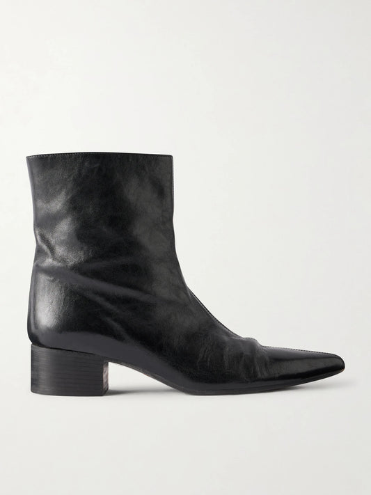 Andee Crinkled-leather Ankle Boots
